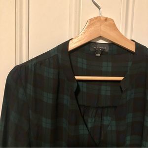 The Limited Plaid Wrap Blouse